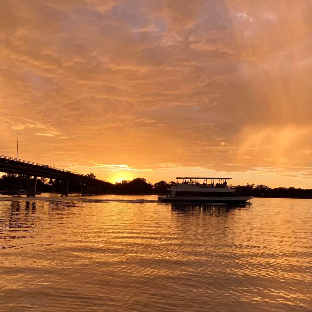 Dancing Dolphin, Mandurah Canals, Sunset