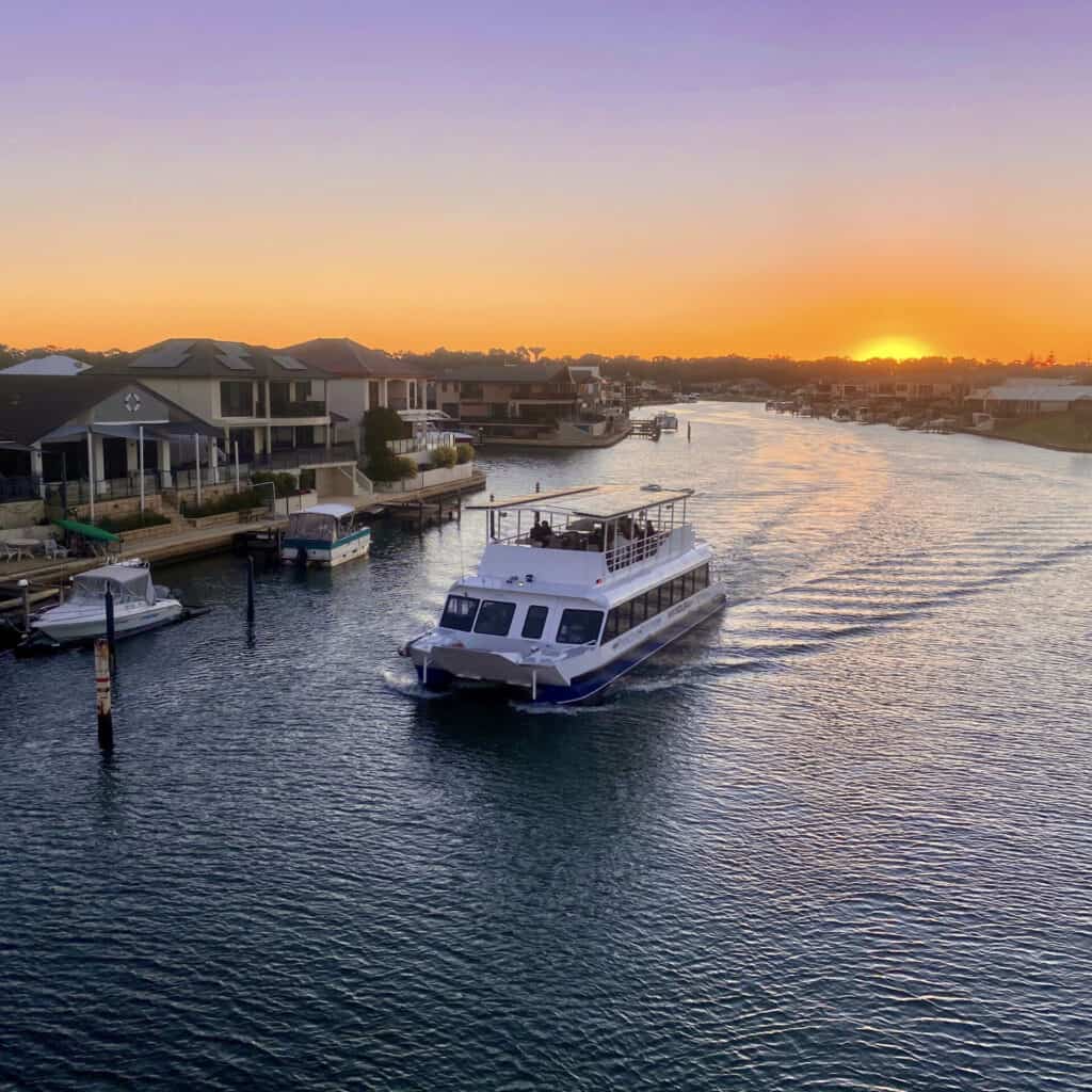 Dancing Dolphin, Mandurah Canals, Sunset
